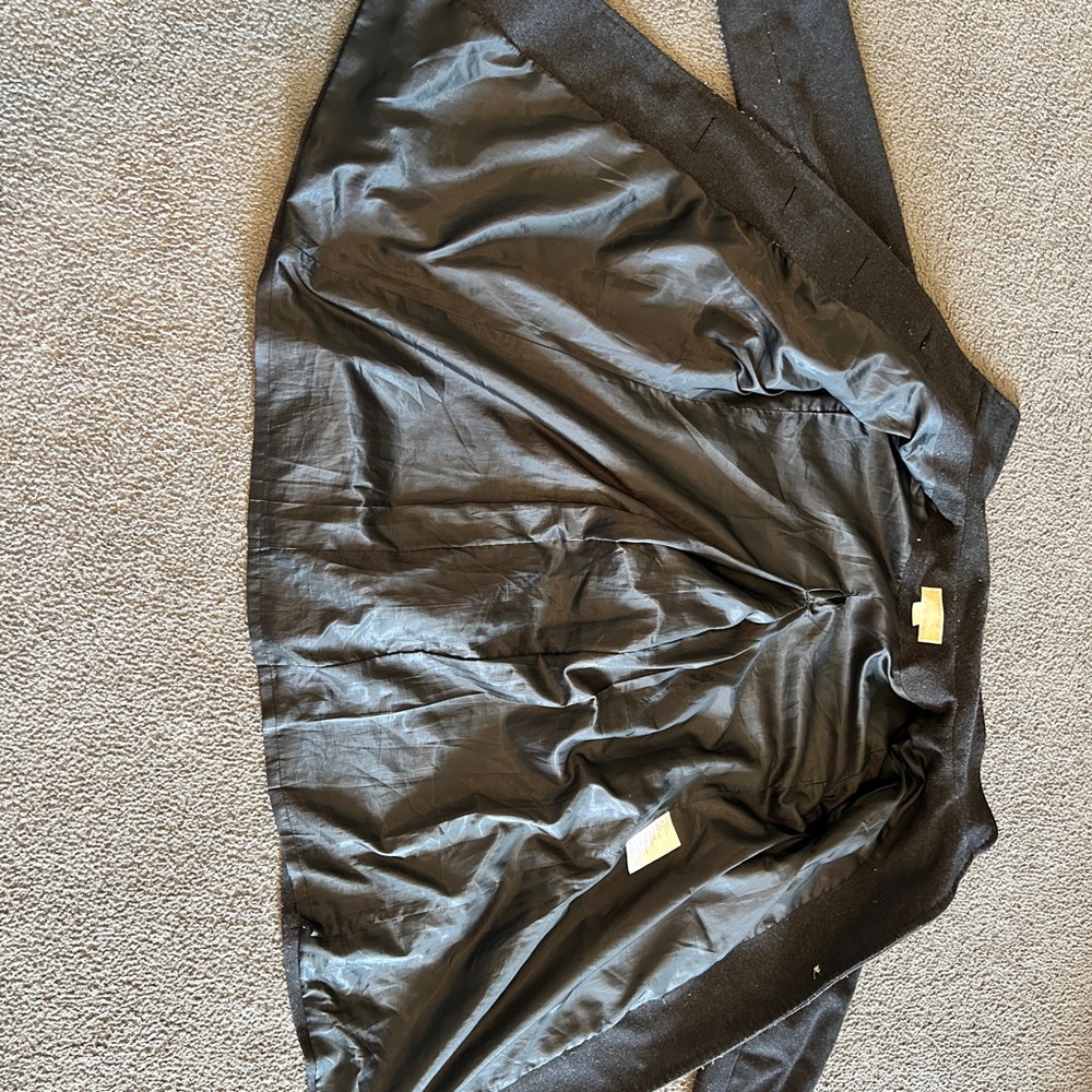 Classic Black Button-Front Wool Coat - image 5